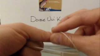 How to tie braided line to monofilament  Double Uni Knot tutorial EASY [upl. by Wallford]