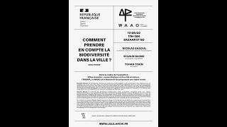 ENSAPLWAAO  Table ronde 1  Comment prendre en compte la biodiversité dans la ville   17092022 [upl. by Denni870]