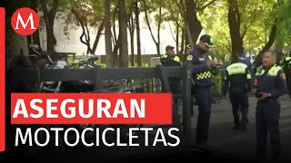 Hacen operativo para remitir motocicletas sobre Reforma CdMx [upl. by Pascia29]