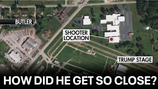 Trump rally shooting Map shows where shooter was stationed [upl. by Valaree850]