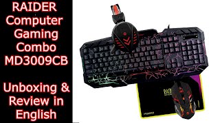 RAIDER Computer Gaming Combo 4 in 1  MD3009CB  MICRODIGIT  Unboxing amp Review  English Subtitles [upl. by Yreva]