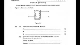 GCE Biology Paper 2 2020 question 1 [upl. by Adnar]