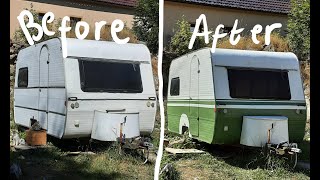 Painting my caravan and finishing the ceiling inside  Caravan reconstruction EP9 [upl. by Hogue396]