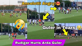 Arda Guler in Serious Pain amp Tears 😭Ancelotti ANGRY😡Rudiger Injured Arda Guler AgainMadrid Training [upl. by Evelin735]