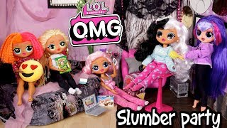 Barbie LOL Doll Family Night Routine  Sleepover Party with OMG Dolls [upl. by Haimarej704]