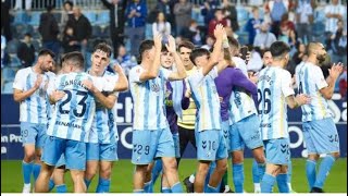 Málaga CF 10 FC Cartagena Los jugadores del Málaga celebran con la afición la victoria [upl. by Nochur]