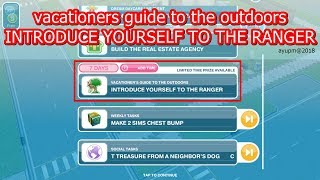 The Sims FreePlay  vacationers guide to the outdoors INTRODUCE YOURSELF TO THE RANGER [upl. by Helsie605]