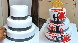 Most Beautiful Two amp Three Tier Cake Design  3 Engagement Cake [upl. by Asor]