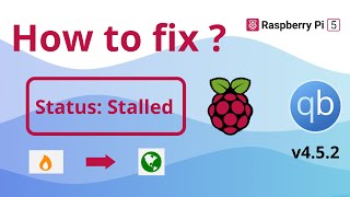 Raspberry Pi 5  Qbittorent v452  Status Stalled  How to Fix  Flame icon  Firewalled [upl. by Elleirda]