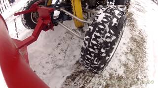 8 ATV odśnieżanie Quad GoPro Hero 2 Snow Plowing Suzuki LTZ 400 K8 DZR [upl. by Hcurob]