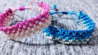 CÓMO hacer PULSERAS de HILO BRAZALETE en Macramé [upl. by Trina327]