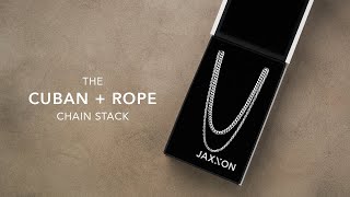 Mens Silver Cuban  Rope Chain Stack  Mens Jewelry Unboxing  JAXXON [upl. by Secnarf]