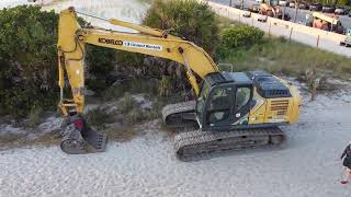 Relax and enjoy as Restoration of PassAGrille Beach has begun widening it St Petersburg FL 52824 [upl. by Ldnek]