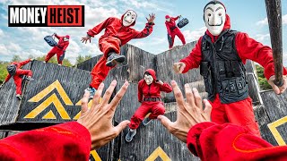 PARKOUR VS MONEY HEIST 6  BAD GUYS No ESCAPE POLICE chase ends here BELLA CIAO REMIX Epic POV [upl. by Aonehc960]