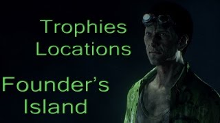 Batman Arkham Knight  Founders Island  All Riddler Trophies Locations [upl. by Inigo]