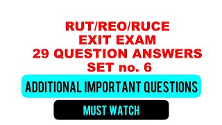 COC Revalidation for all Engineers  RUT  REO  RUCE  Exit exam questions amp answers  SET no 6 [upl. by Oijres]