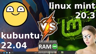 Kubuntu 2204 vs Linux Mint 203 RAM Usage [upl. by Nyrroc451]