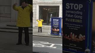 There is Always a Falun Gong Protester Outside the Chinese Embassy in London [upl. by Fornof]