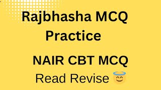 Rajbhasha Practice MCQ for NAIR Group B examOfficial Language based MCQ PracticeRajbhasha in LDCE [upl. by Gautious771]