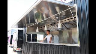 We Converted A Shipping Container Into A Mobile Food Kitchen  Henan Camp Food Trailer [upl. by Ymot]