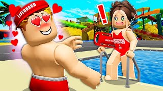 I Worked At A Waterpark LIFEGUARD Fell In LOVE With ME Roblox [upl. by Ania]