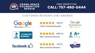 Foundation and Crawl Space repair in Hampton Roads Virginia VA  Over 2500 5Star Reviews [upl. by Neellok930]