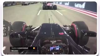 Onboard Stoffel Vandoorne Nice fight between Max Verstappen and Carlos Sainz BahrainGP F1 2016 [upl. by Skier]