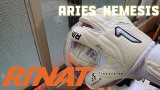 Guantes de portero Rinat Aries nemesis pro AXG Test de agua [upl. by Nekal]