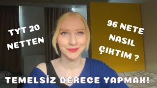 Tyt 20 Netten 96 Nete Nasıl Çıktım  Deneme Taktiklerim Sayesinde Artış Yaşadım [upl. by Barraza90]