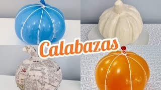 COMO HACER CALABAZAS CON UN GLOBO Y MASILLA  DIY HALLOWEEN [upl. by Pickett]