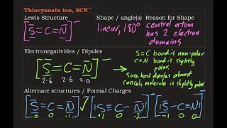 Lewis Structure SCN plus dipoles shape angles resonance and formal charges [upl. by Nally]