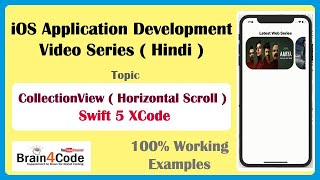 Use CollectionView with Horizontal Scroll in Swift 5 XCode  Hindi  UICollectionView Easy Way [upl. by Denver261]