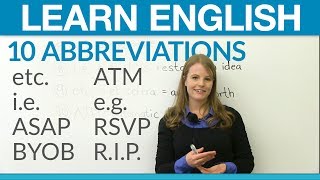 Learn English 10 abbreviations you should know [upl. by Atinahs]