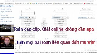 Web giải toán cao cấp toán về ma trận online [upl. by Aroc]