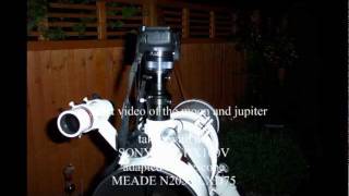 SONY DSC HX100V  firstlight through telescope Jupiter amp Moon [upl. by Athalie929]