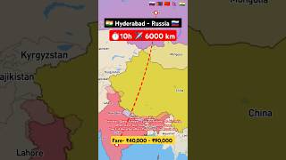 Hyderabad to Russia flight ✈️ route explore live flight route aviation excelbytesized explore [upl. by Sashenka428]