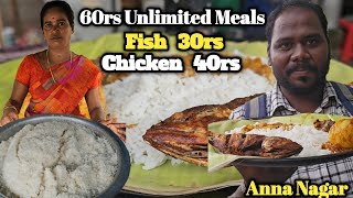 60rs Unlimited Meals In Anna Nagar  Karaikudi Restaurant  Anna Nagar Food Review [upl. by Australia446]