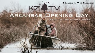 Arkansas Duck Opener Slough Duck Hunt 7 Limits  K ZONE TV quotBack To The Money Treesquot [upl. by Casie]