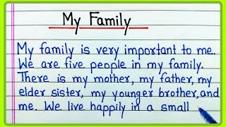 My family essay  Essay on My family  My family paragraph  My family [upl. by Eenolem]