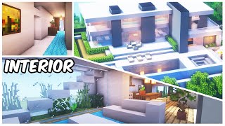 Minecraft Modern Mansion Interior Tutorial  How to Build a House in Minecraft 1 [upl. by Jacquette570]