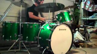 Led Zeppelin  Immigrant Song  Drum Cover  Vintage Ludwig Green Sparkle Drums [upl. by Aseeral]