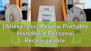 Aliexpress Review Portable Handheld Personal Rechargeable Fan LED Digital Display 90°Adjustable [upl. by Woodhead161]