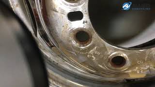 Laser Metal Cleaning  Removing Rust from a Chrome Rim [upl. by Helsie]