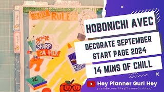 💜 Decorate September START Page 2024  Hobonichi Avec 💜 14 mins of chill [upl. by Marucci]