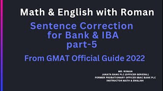 Sentence correction from GMAT for IBA and Bank part 5 [upl. by Robenia]