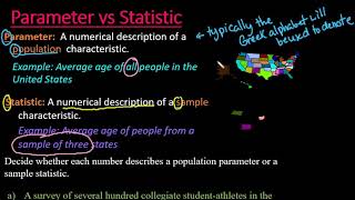 Parameter vs Statistic [upl. by Aiceled]