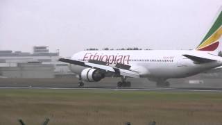 Ethiopian Boeing 767300 Landing at Brussels Airport [upl. by Eenram]