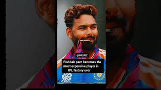 Rishabh pant most expensive player in ipl history breakingnews shorts [upl. by Enilehcim]