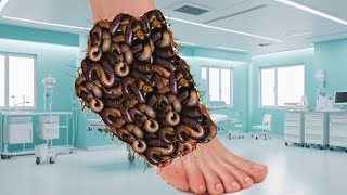 ASMR REMOVE WORM FROM FOOT TREATMENT ANIMATION  2D ANIMATION ASMR TREATMENT MynnuASMR [upl. by Laband]