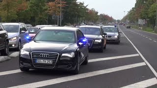 VIPEskorte Hannelore Kraft nach Spiel MGladbach  Dortmund 5Oktober 2013 [upl. by Adaynek740]